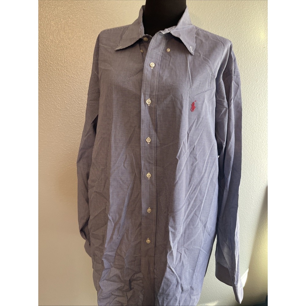 Polo Ralph Lauren Men Dress Shirt Size 17 Purple/white 33/35